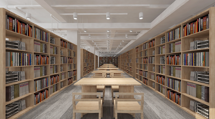 湖北大学图书馆五楼艺术文献中心改造 报刊阅览空间的现代设计探索